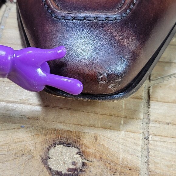 Magnanni for Neiman Marcus Mens 10M Leather Penny Loafers Cognac Brown- 21640 - Picture 5 of 15